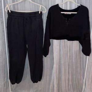FREE PEOPLE SWEAT SET - FADED BLACK
